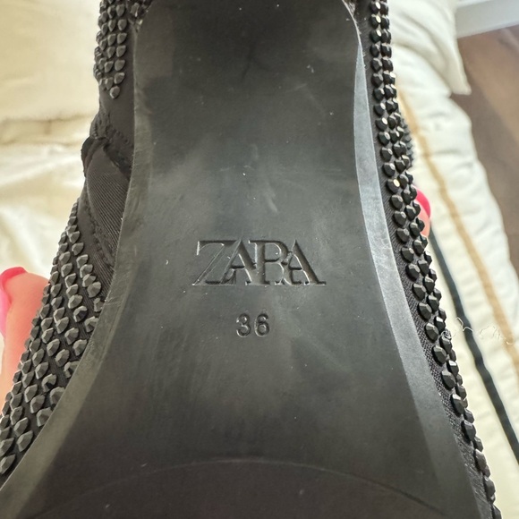 Zara Black Sparkling Heeled Boots - Picture 5 of 9